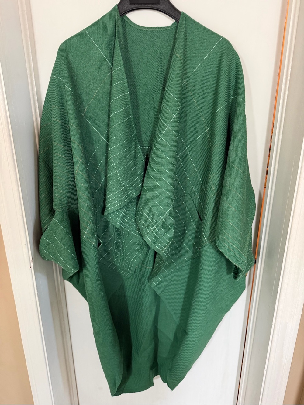 Draped Open-Front Green Women’s Wrap Cape